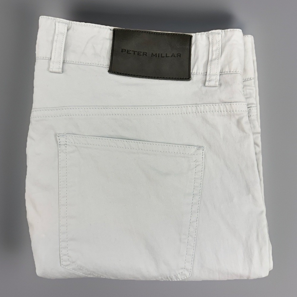 Peter Millar Collection Pants Perfect Poplin Blend Chino Platinum Men 34 Premium
